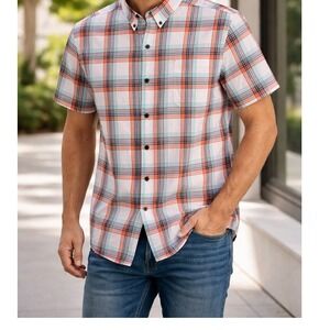 Columbia Sportswear Men's Short Sleeve Plaid Button Up Shirt Size Large